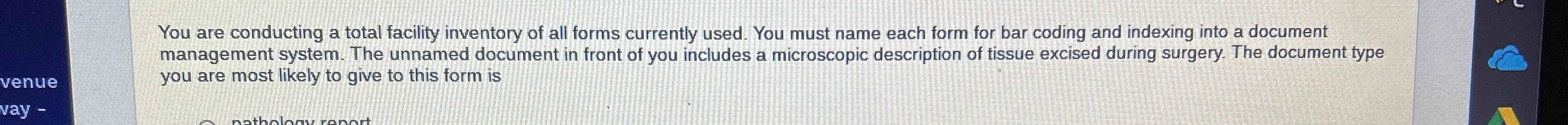 You are conducting a total facility inventory of