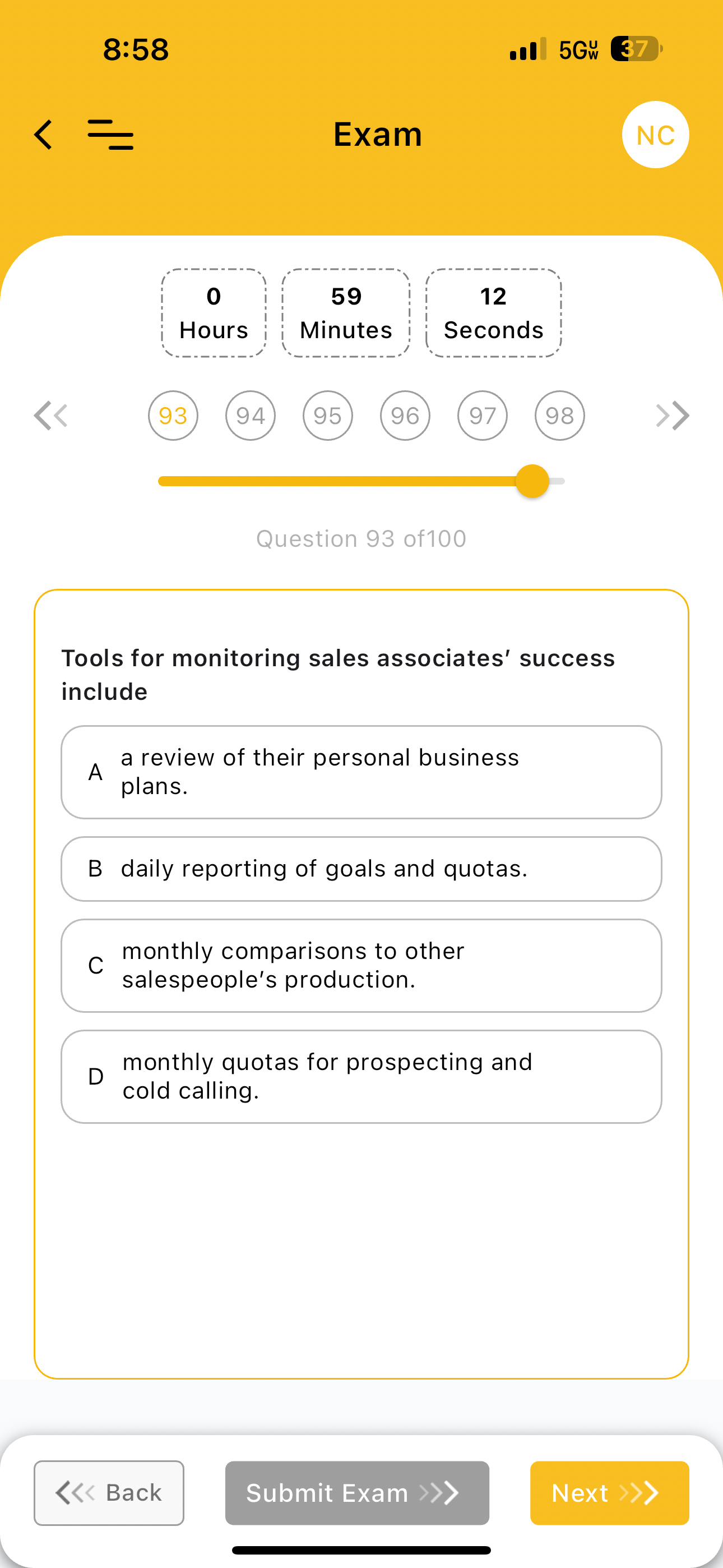 Tools for monitoring sales associates' success
