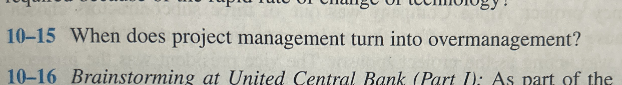 1 0 - 1 5 When does project management turn into