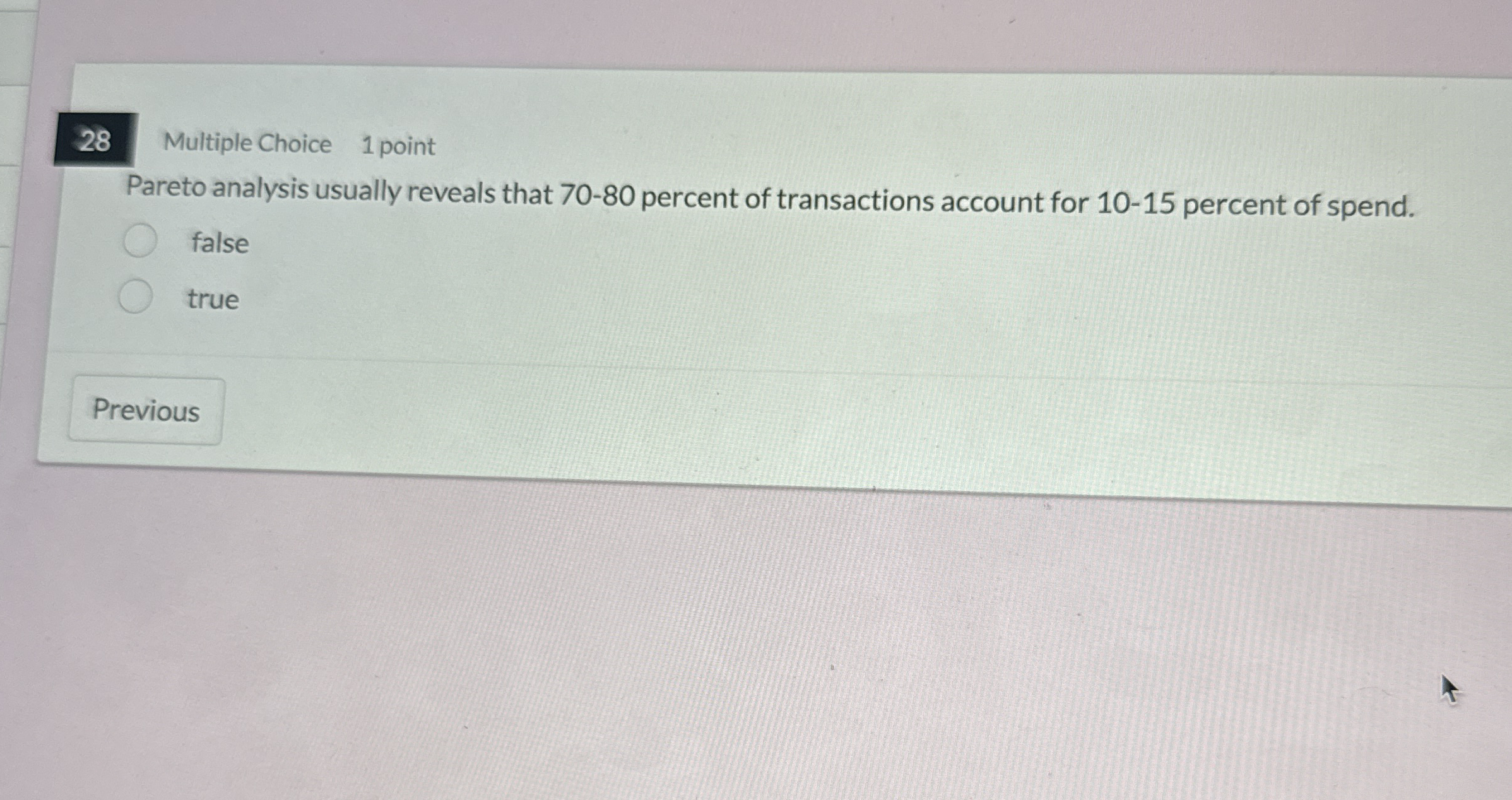 2 8 Multiple Choice 1 point Pareto analysis
