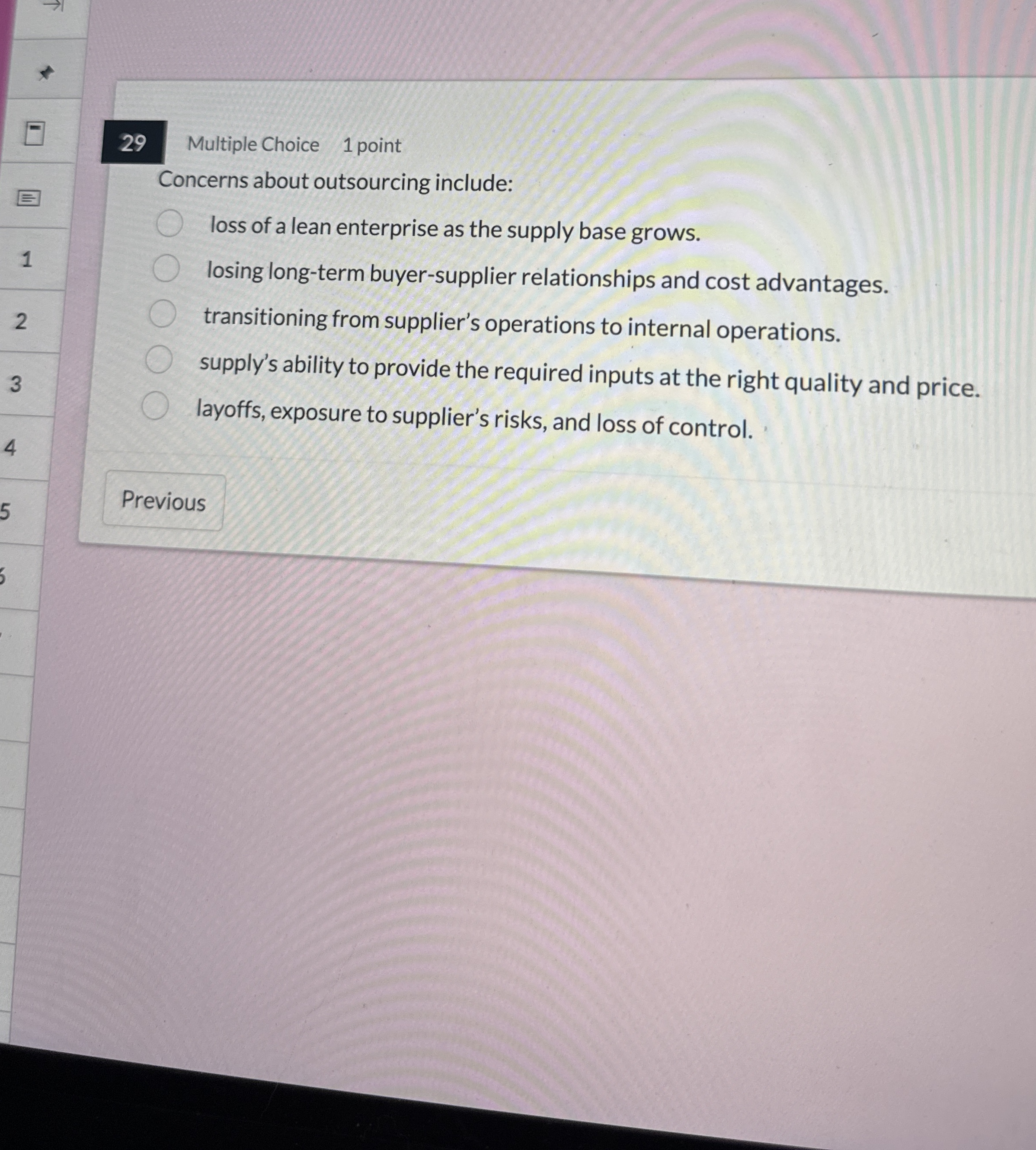 2 9 Multiple Choice 1 point Concerns about