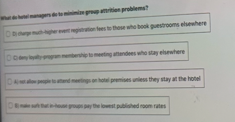 What do hotel managers do to minimize group