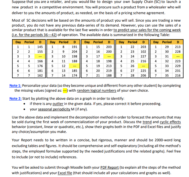 Suppose that you are a retailer, and you would