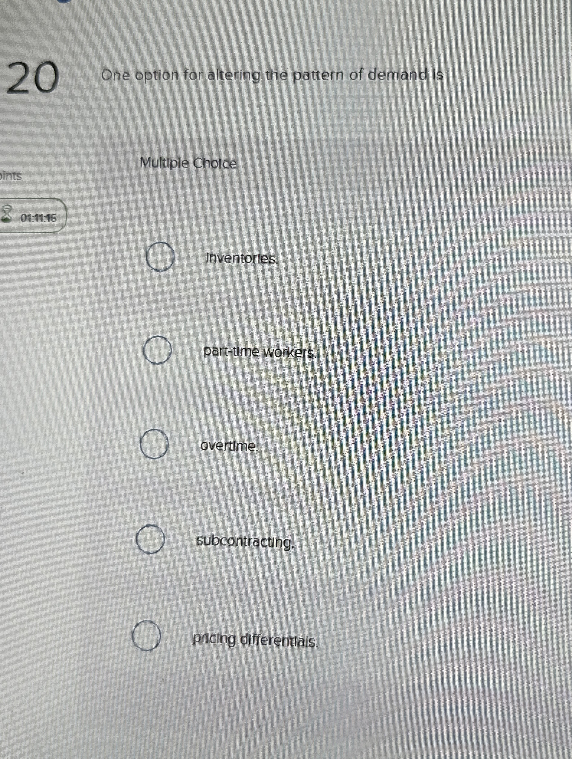 2 0 One option for altering the pattern of demand