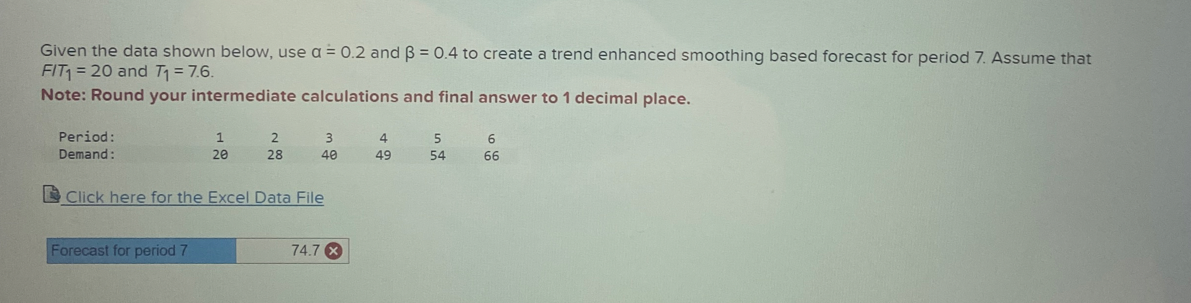 Given the data shown below, use = 0 . 2 and = 0 .
