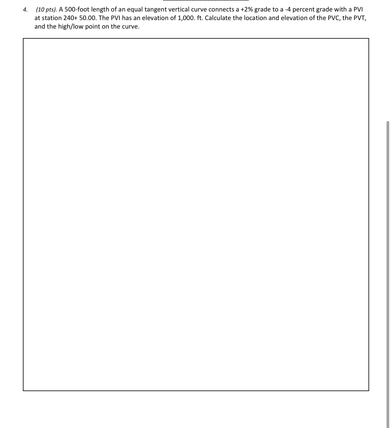 ( 1 0 pts ) . A 5 0 0 - foot length of an equal