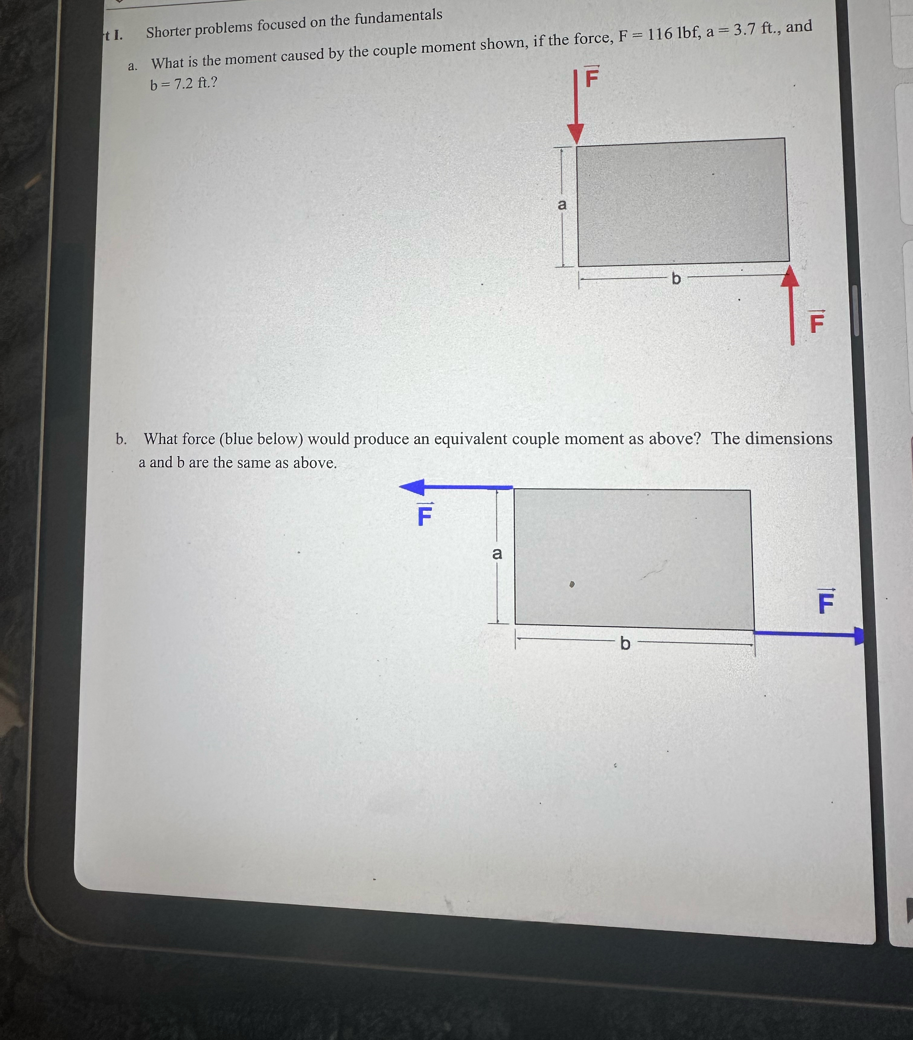 t I. Shorter problems focused on the fundamentals