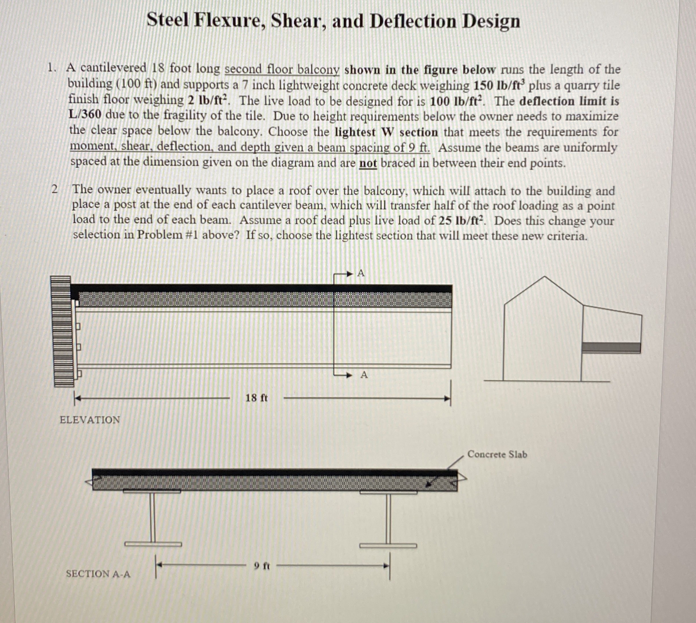 Steel Flexure, Shear, and Deflection Design A