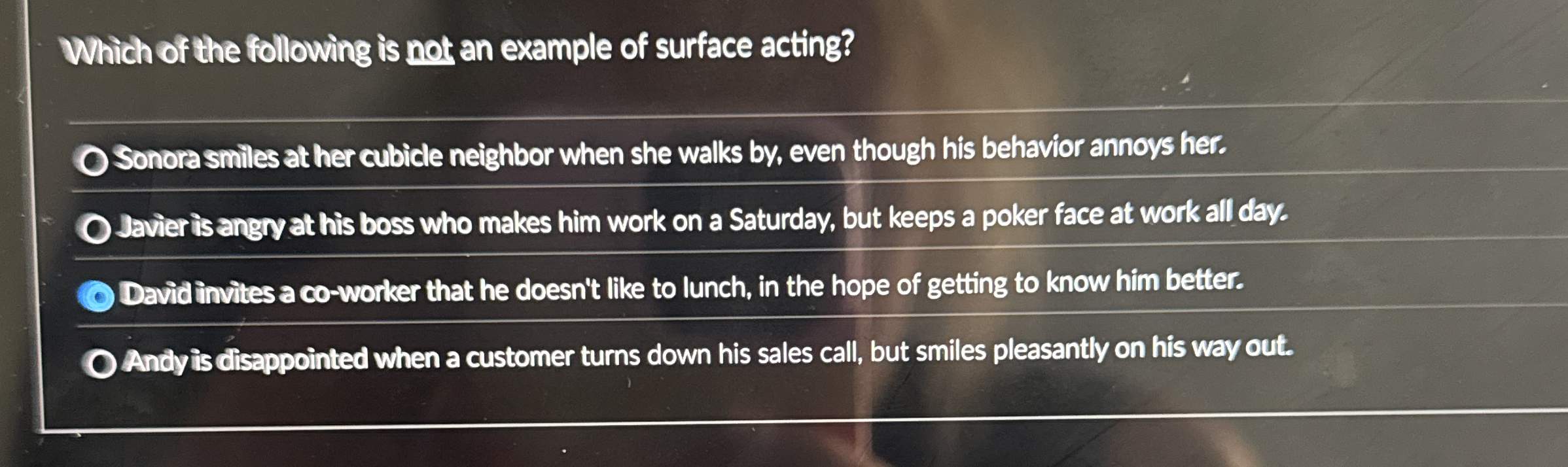 Which of the following is not an example of