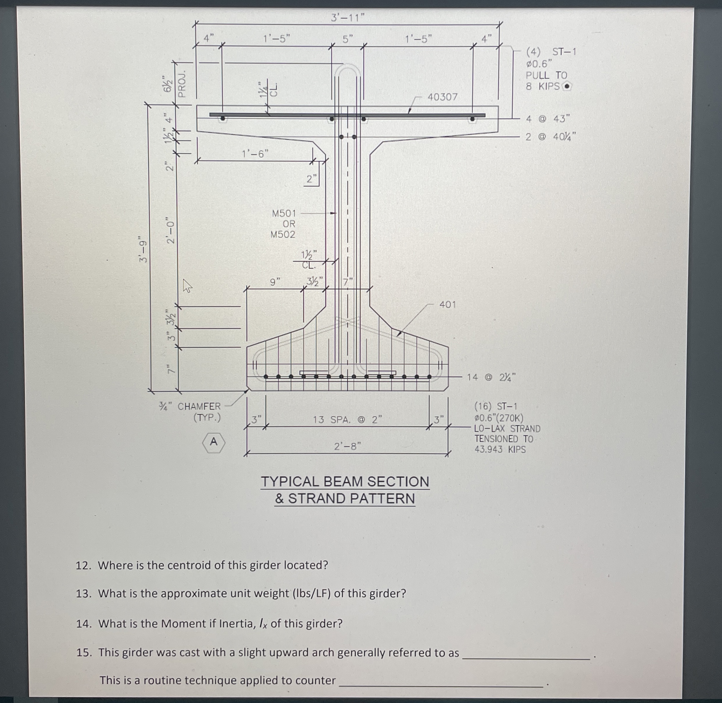 TYPICAL BEAM SECTION & STRAND PATTERN Where is
