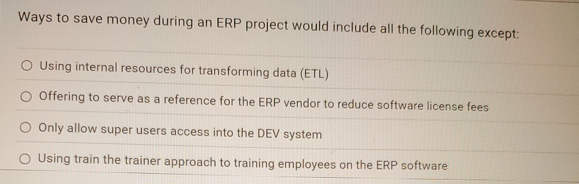 Ways to save money during an ERP project would