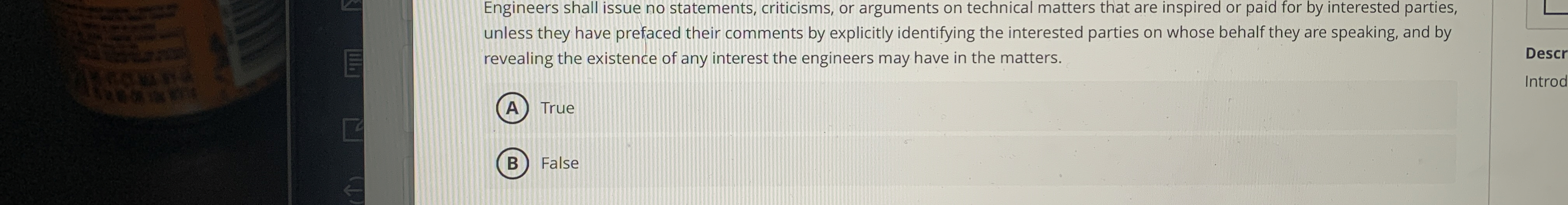 Engineers shall issue no statements, criticisms,