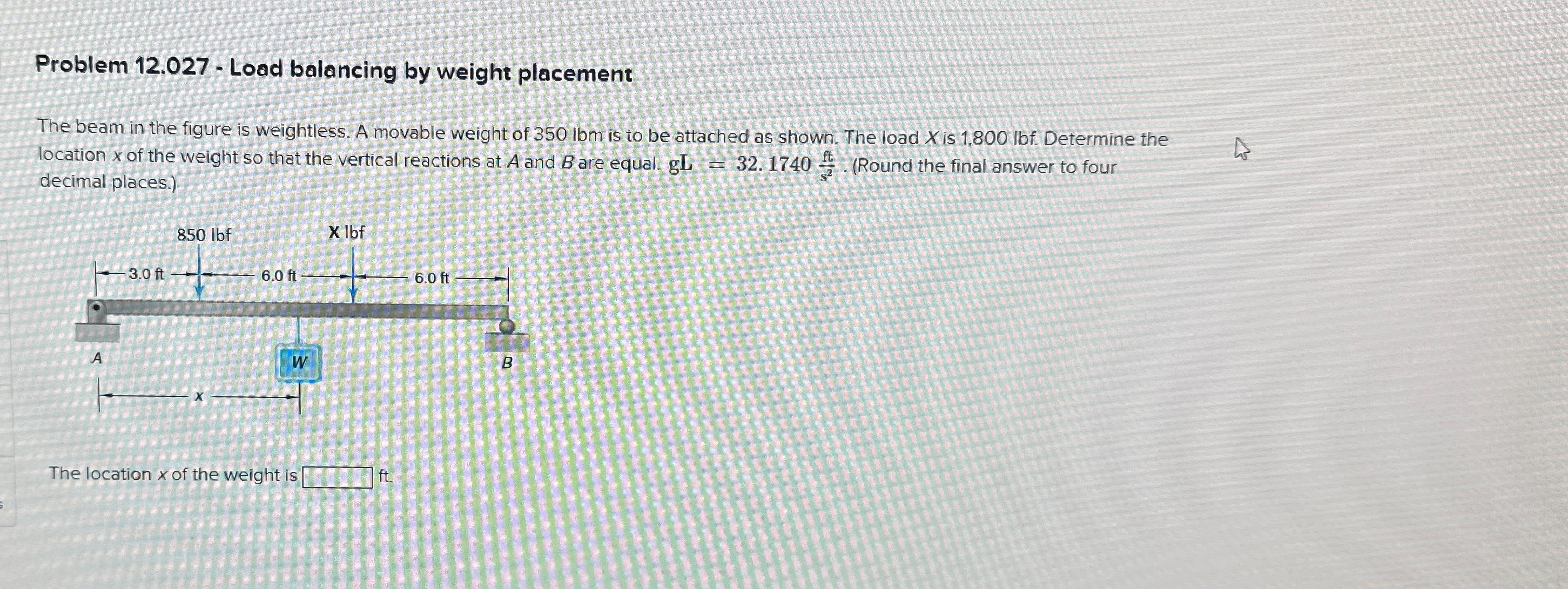 Problem 1 2 . 0 2 7 - Load balancing by weight