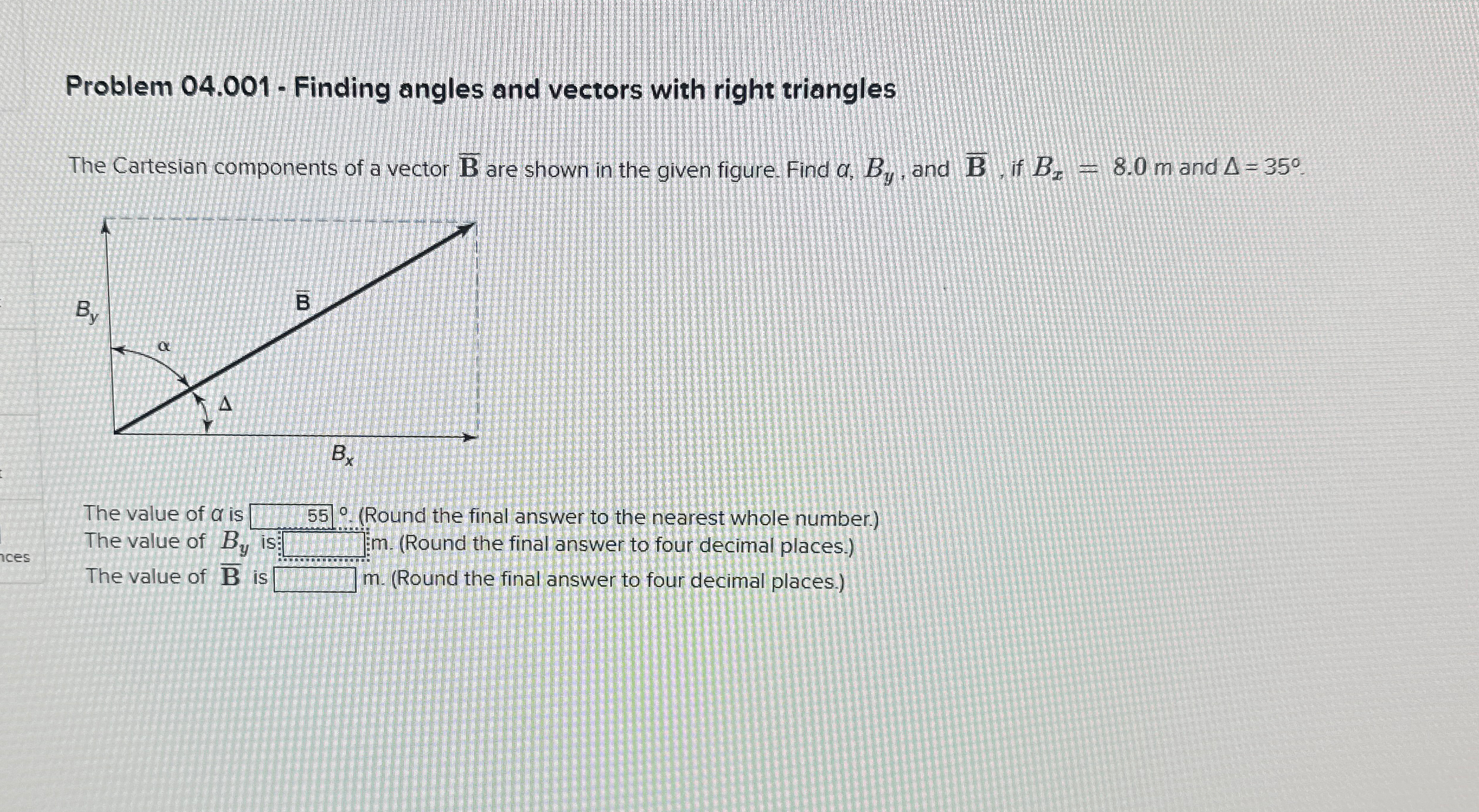 Problem 0 4 . 0 0 1 - Finding angles and vectors