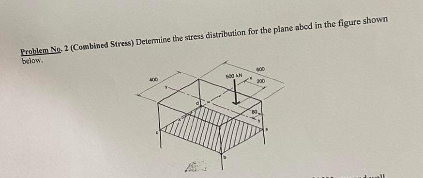 Problem No . 2 ( Combined Stress ) Determine the