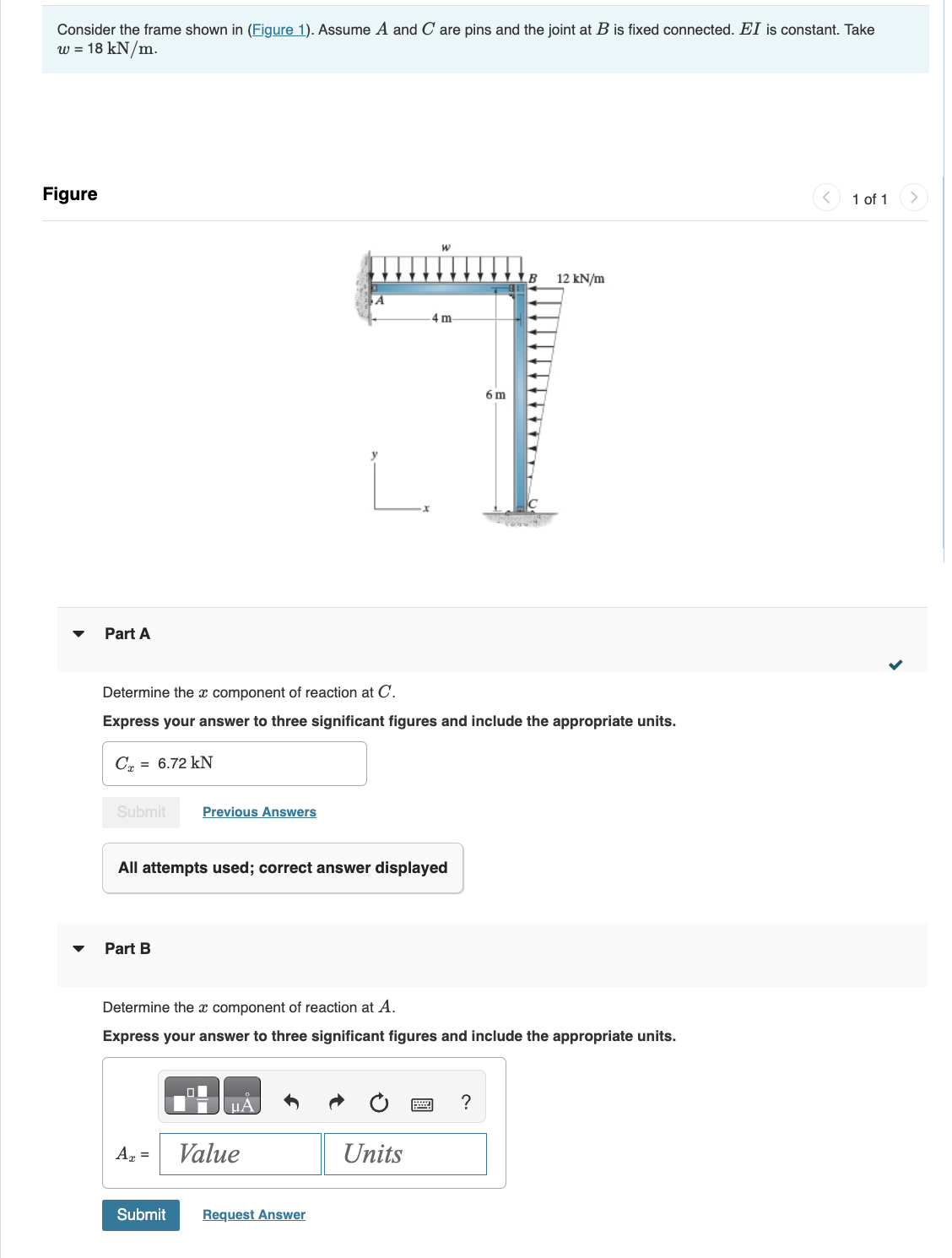Consider the frame shown in ( Figure 1 ) . Assume