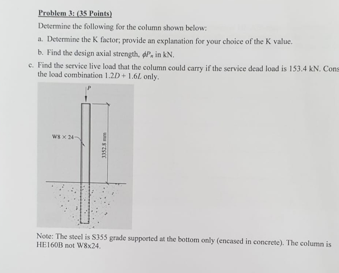 ! ! EMERGENCY!! Problem 3 : ( 3 5 Points )