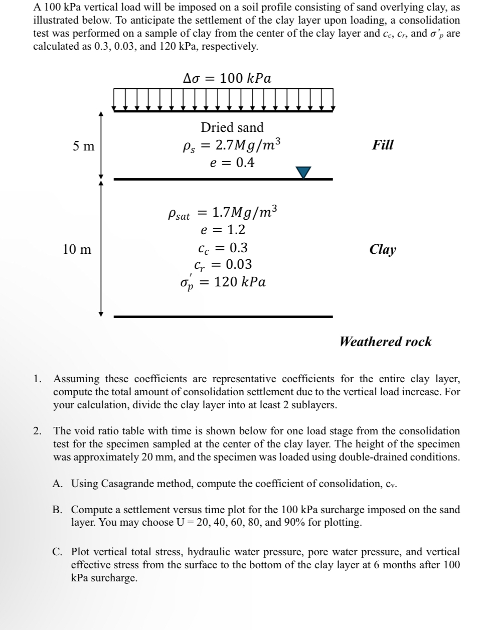 A 1 0 0 kPa vertical load will be imposed on a