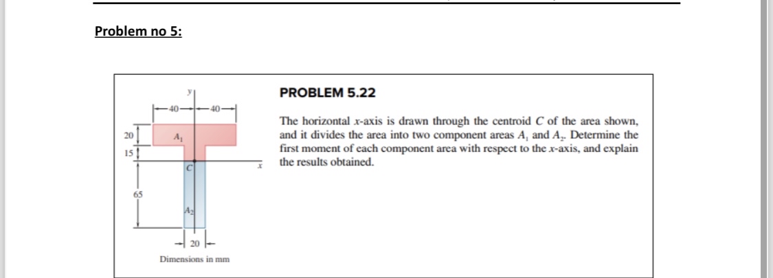 Problem no 5 : PROBLEM 5 . 2 2 The horizontal x -
