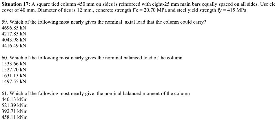 A square tied column 4 5 0 m m on sides is