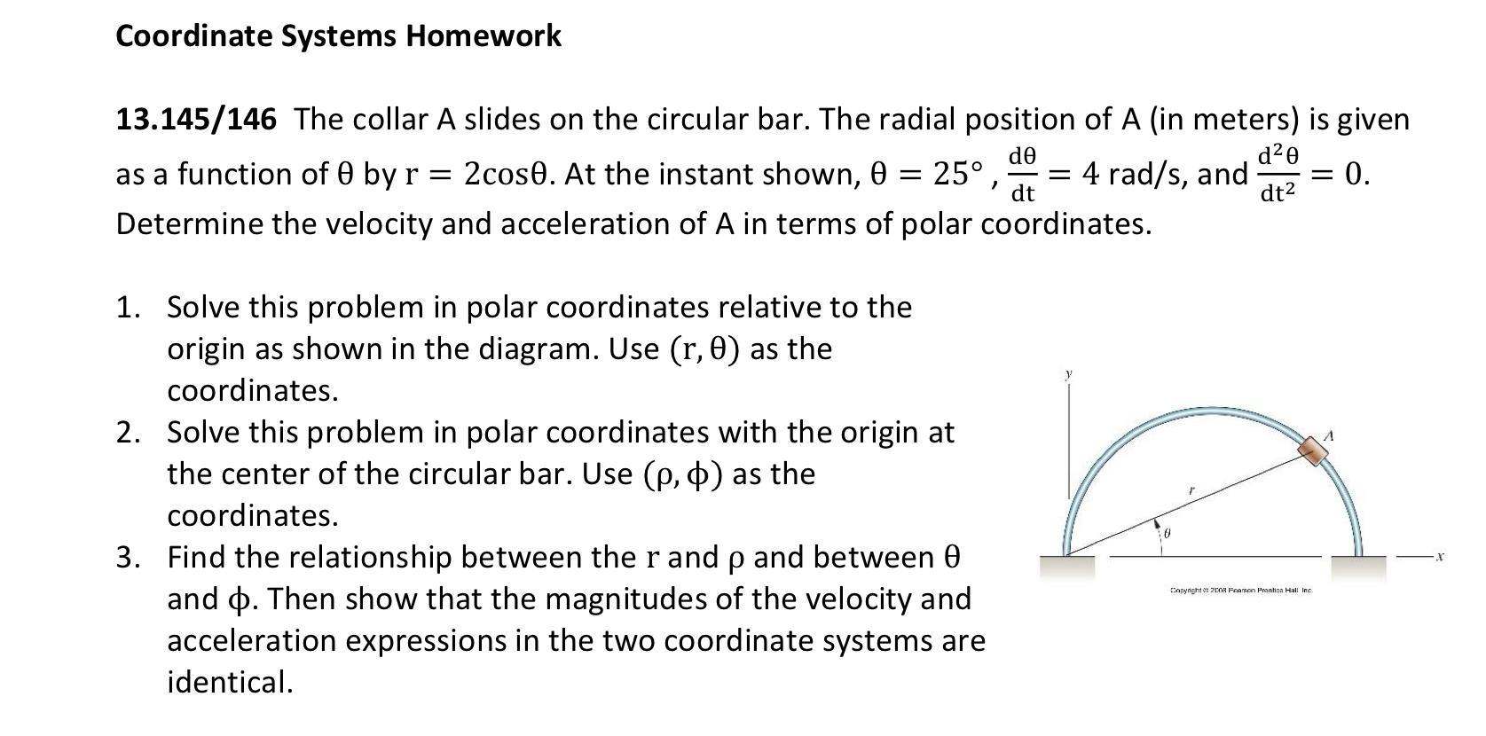 Coordinate Systems Homework\ 13.145/146 The