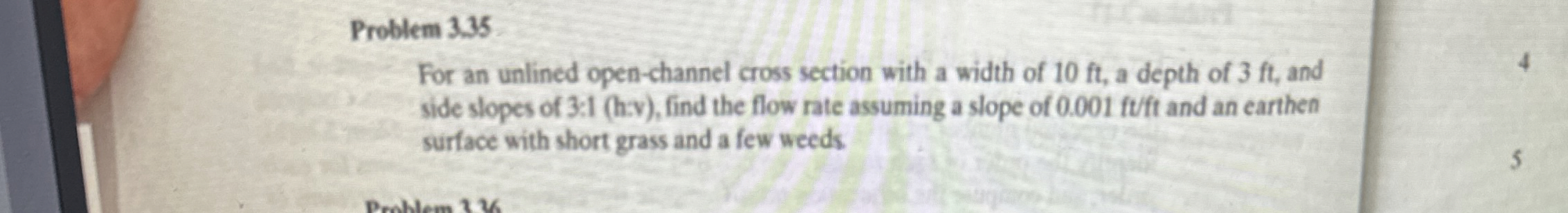 Problem 3 . 3 5 For an unlined open - channel