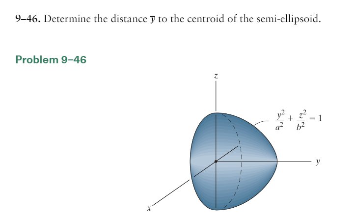 9 - 4 6 . Determine the distance ? b a r ( y ) to