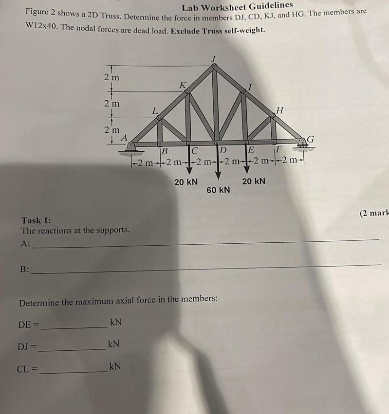 Lab Worksheet Guidelines Figure 2 shows a 2 D