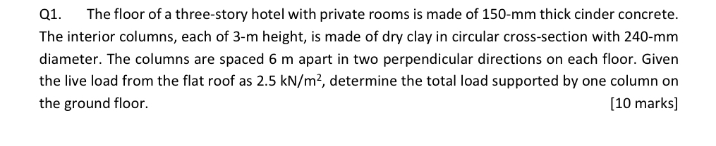 Q 1 . The floor of a three - story hotel with