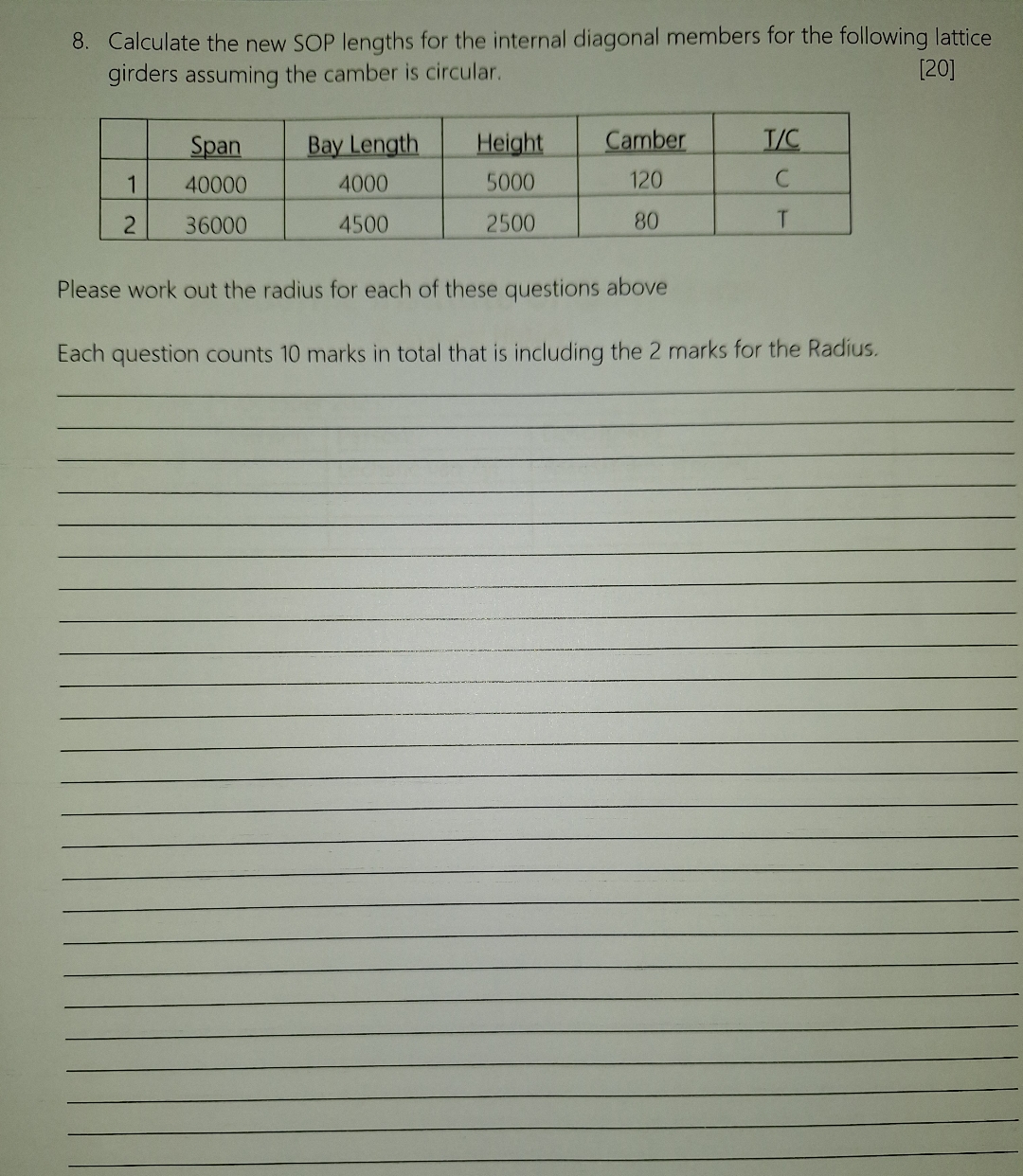Calculate the new SOP lengths for the internal