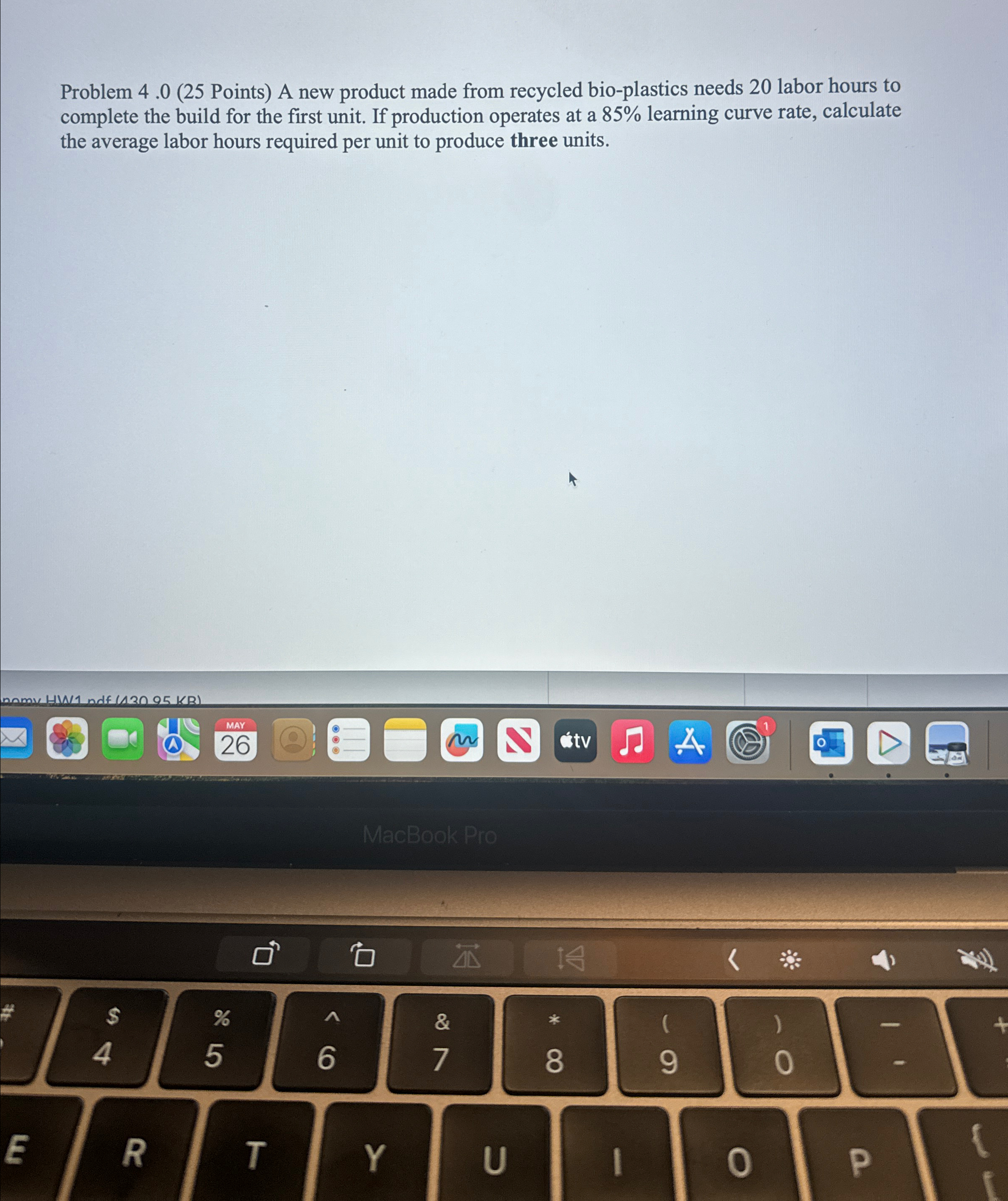 Problem 4 . 0 ( 2 5 Points ) A new product made