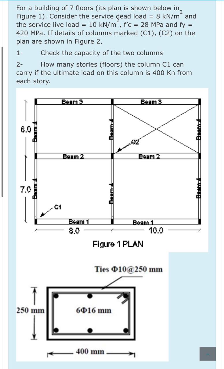 For a building of 7 floors ( its plan is shown