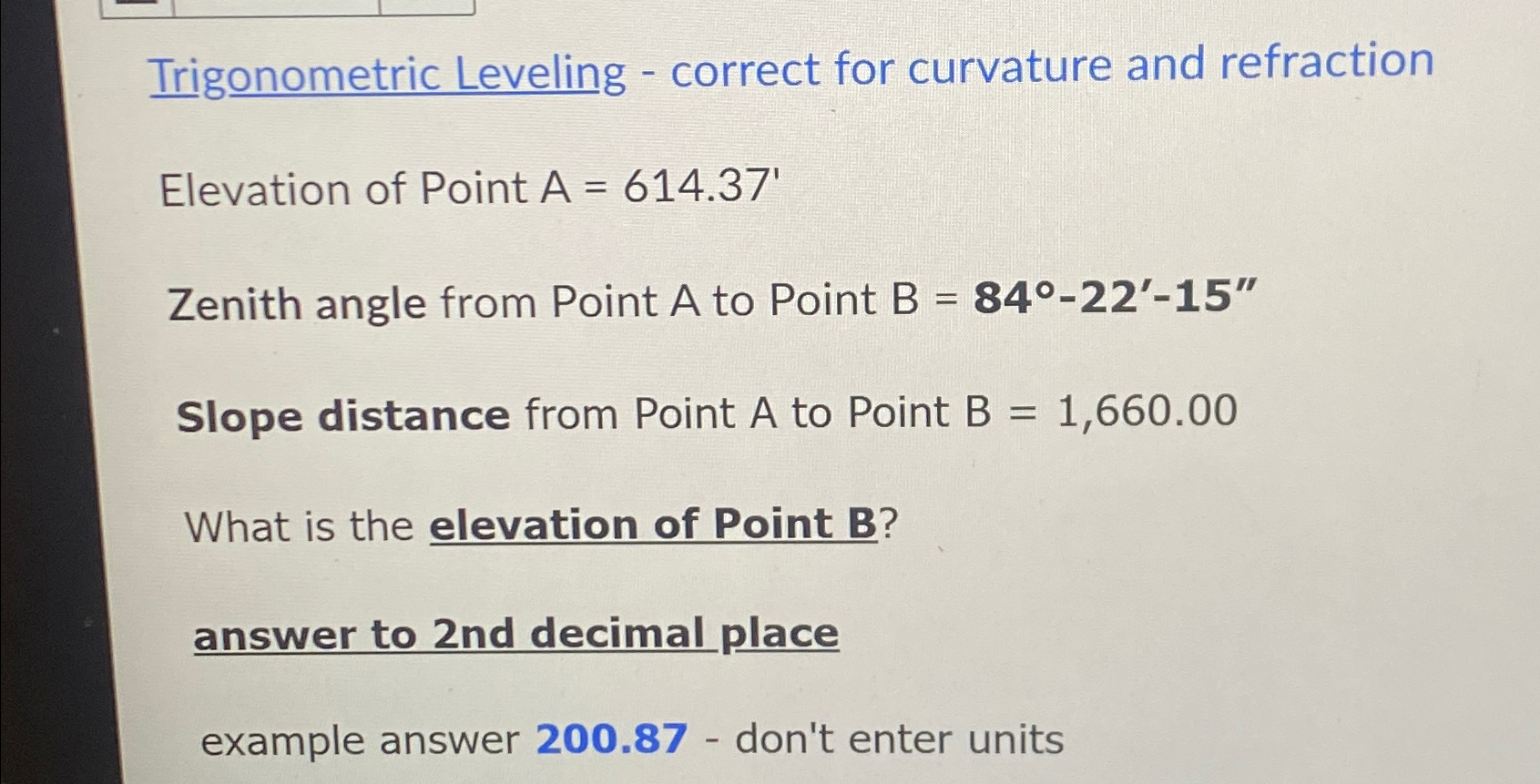 Trigonometric Leveling - correct for curvature