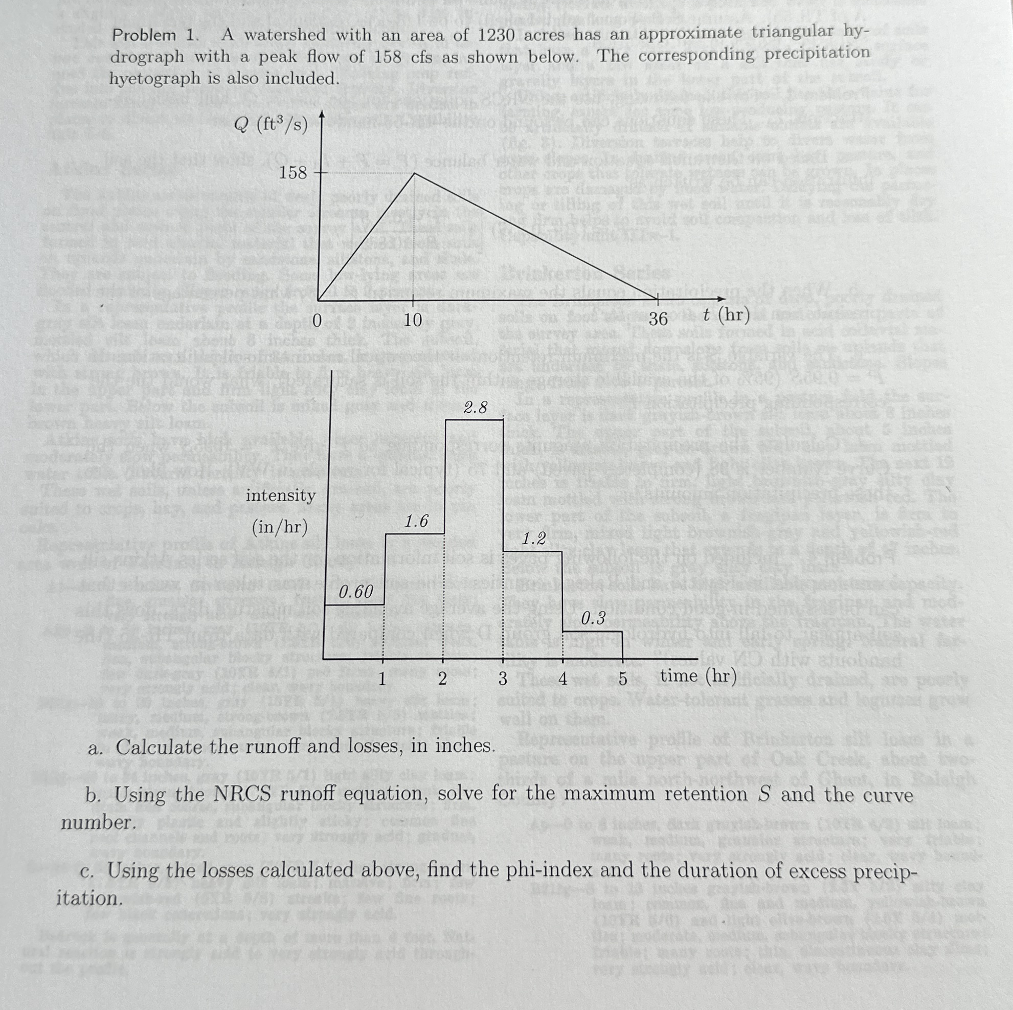 Problem 1 . A watershed with an area of 1 2 3 0