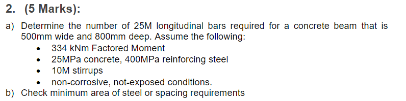 ( 5 Marks ) : a ) Determine the number of 2 5 M