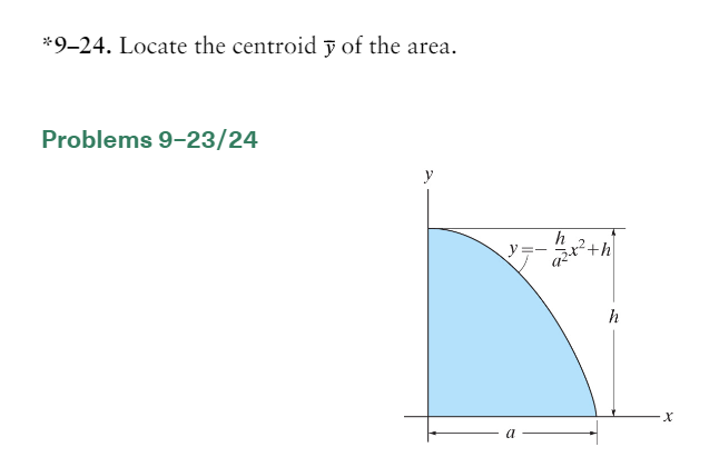 * * 9 - 2 4 . Locate the centroid ? b a r ( y )