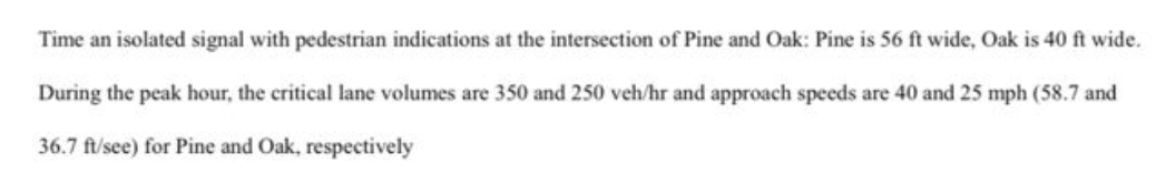 Time an isolated signal with pedestrian