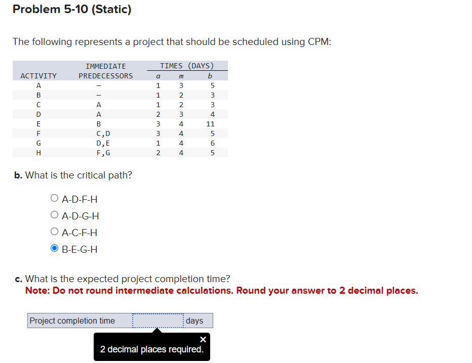 Problem 5 - 1 0 ( Static ) The following