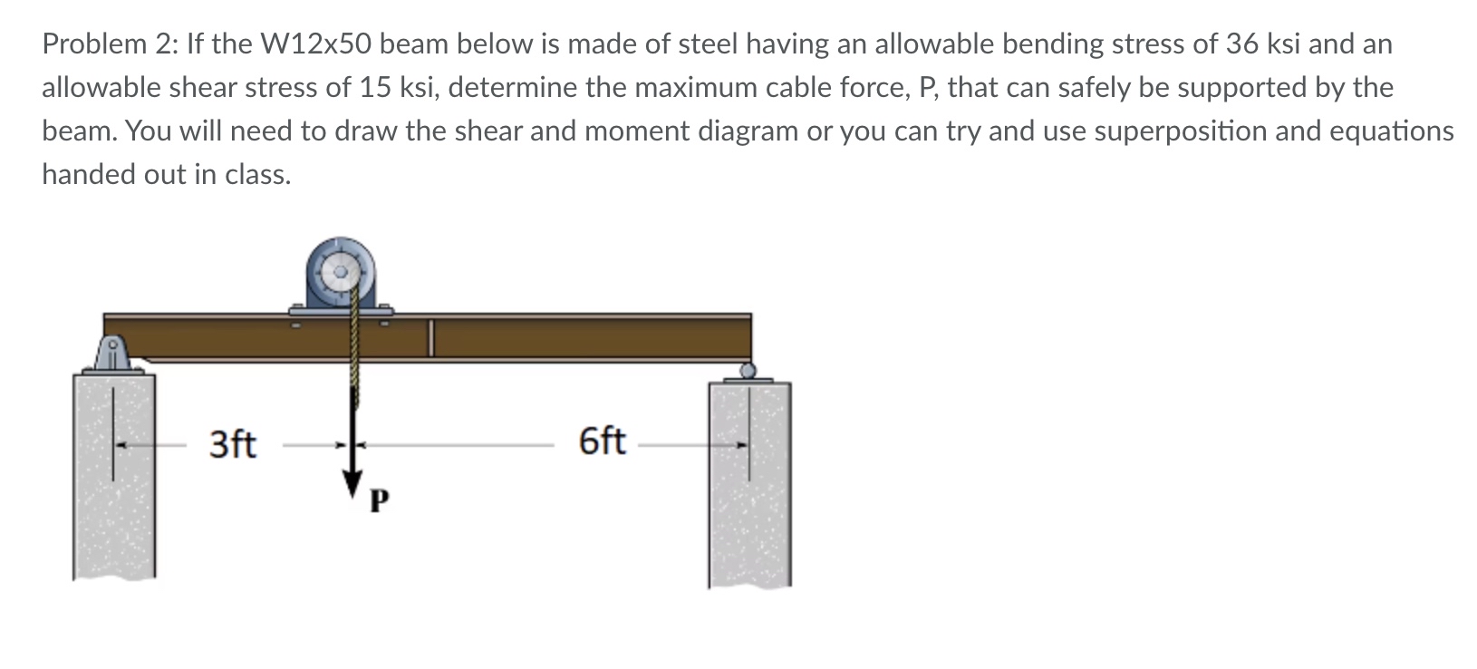 If the W 1 2 x 5 0 beam below is made of steel