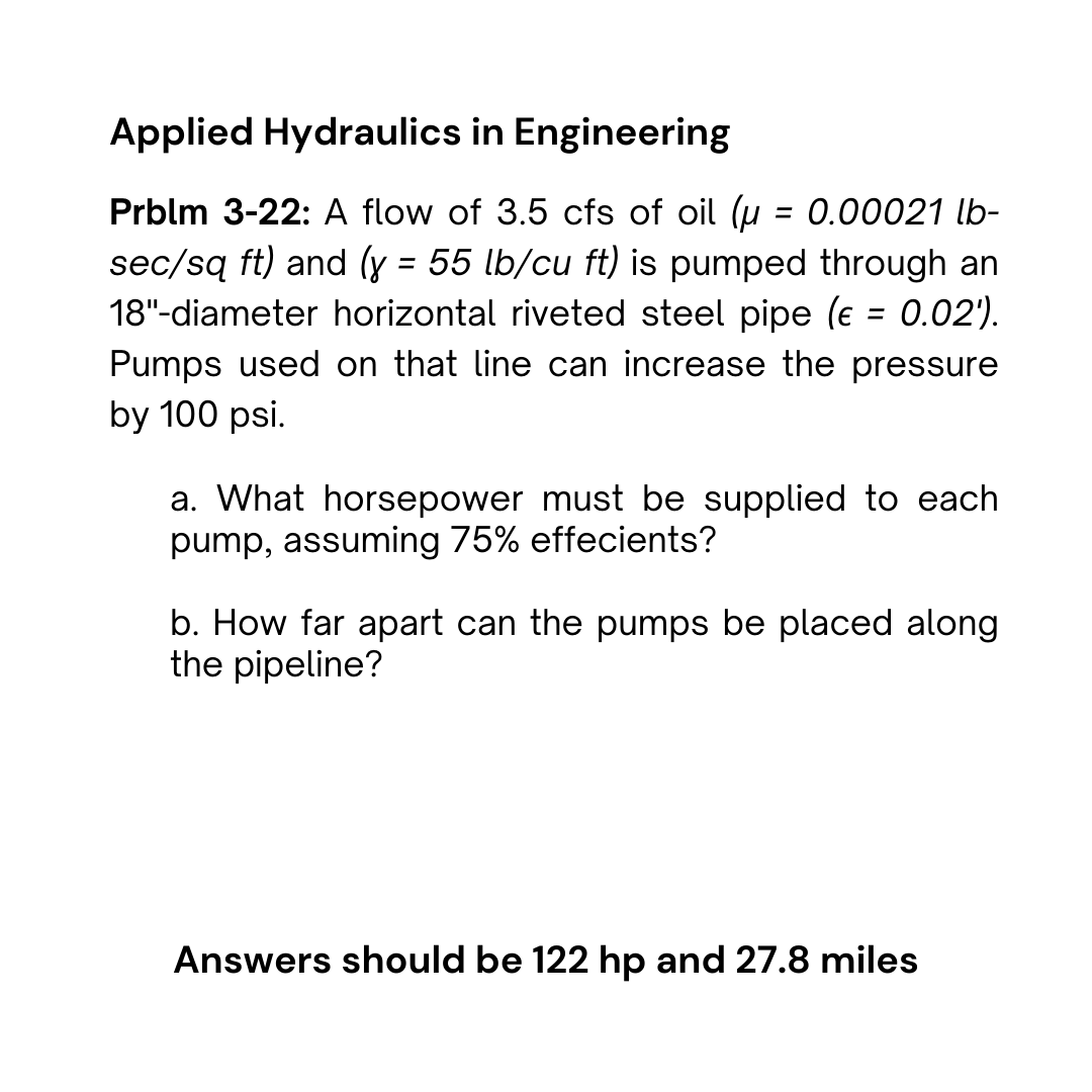 Applied Hydraulics in Engineering Prblm 3 - 2 2 :