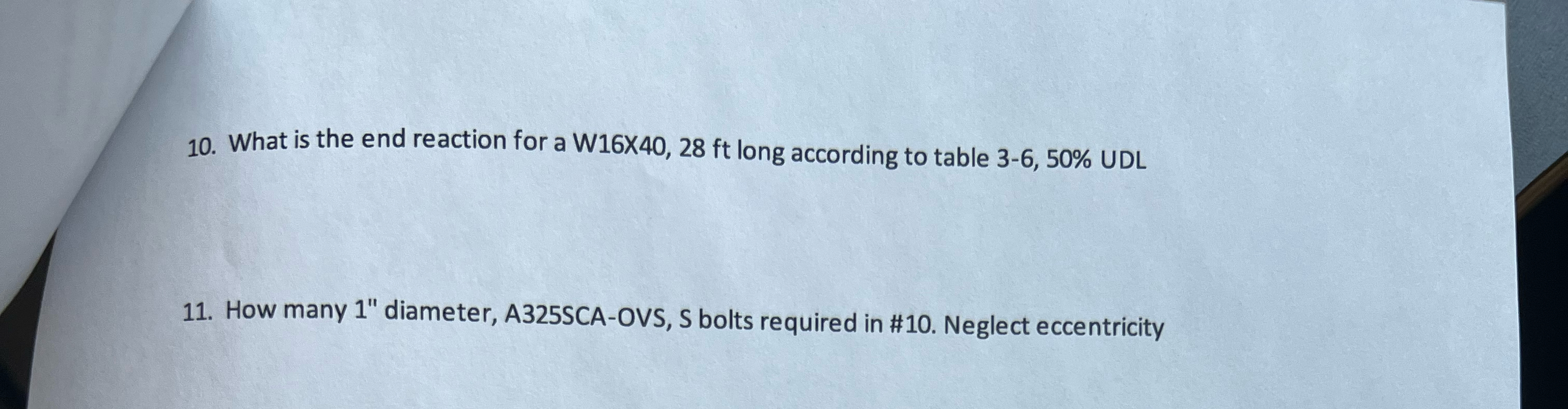 What is the end reaction for a W 1 6 X 4 0 , 2 8