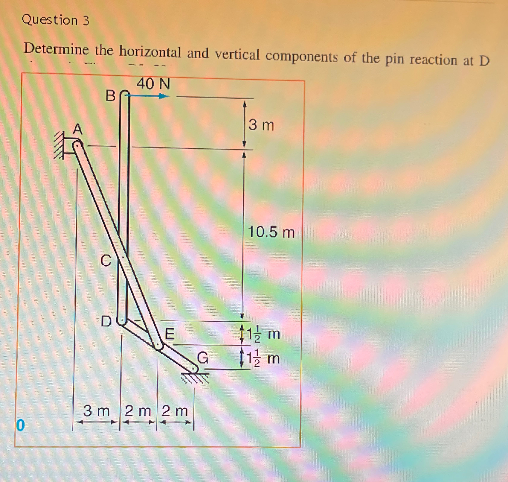 Question 3 Method of members Determine the