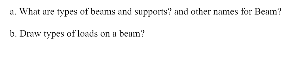 a . What are types of beams and supports? and