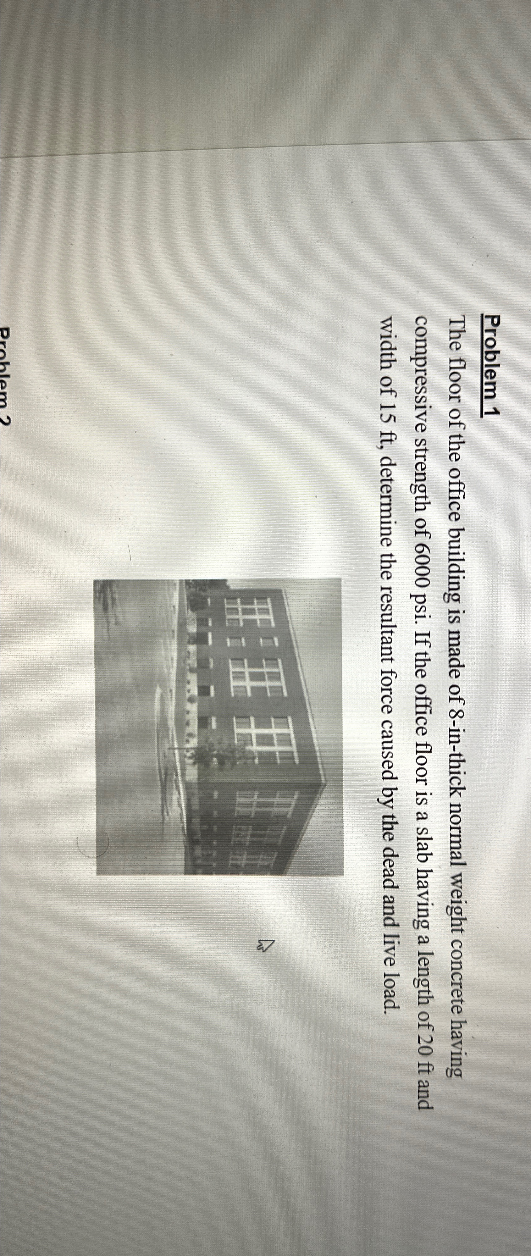 Problem 1 The floor of the office building is