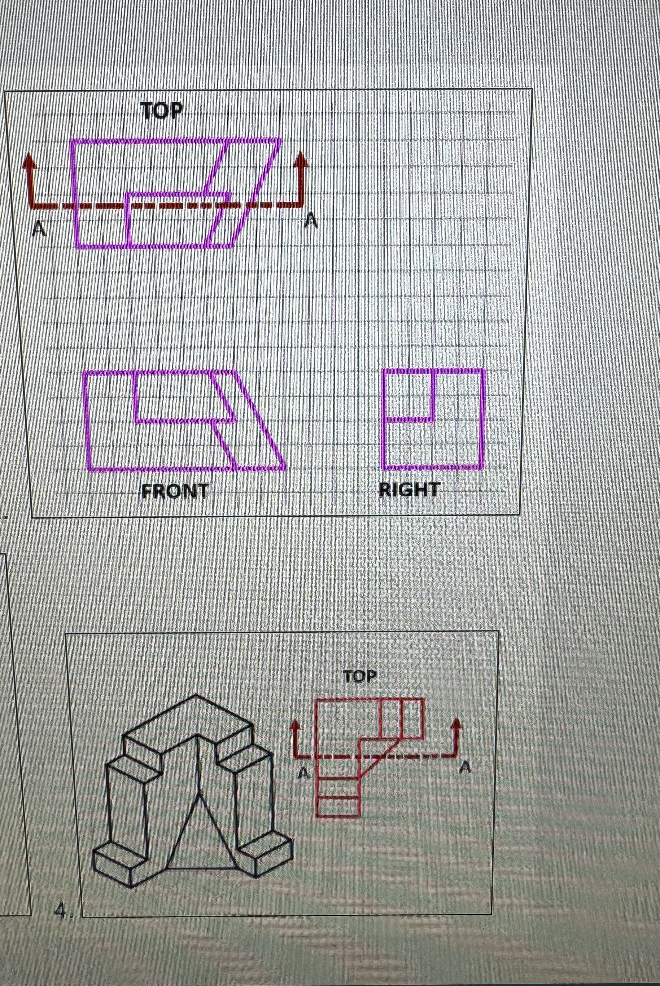 Draw the indicated sectional view for both.