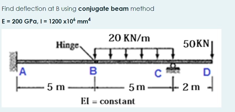 Find out the maximum moment at section B C . Find