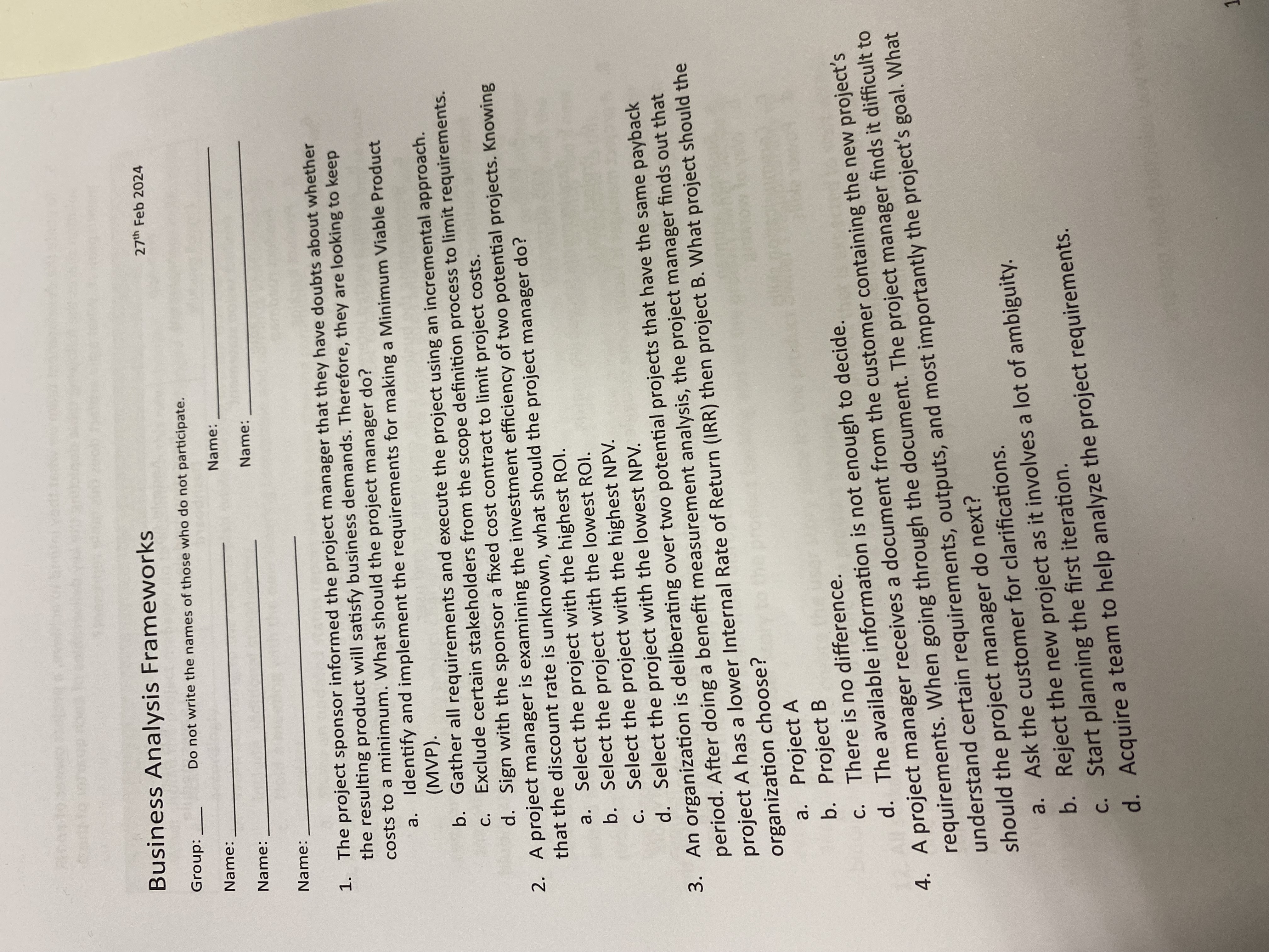 Business Analysis Frameworks 2 7 t h Feb 2 0 2 4