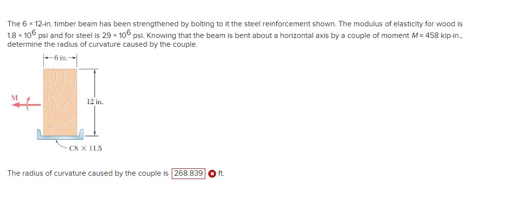 The 6 1 2 - in . timber beam has been