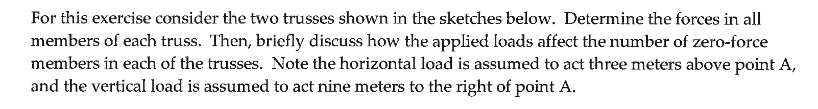 For this exercise consider the two trusses shown