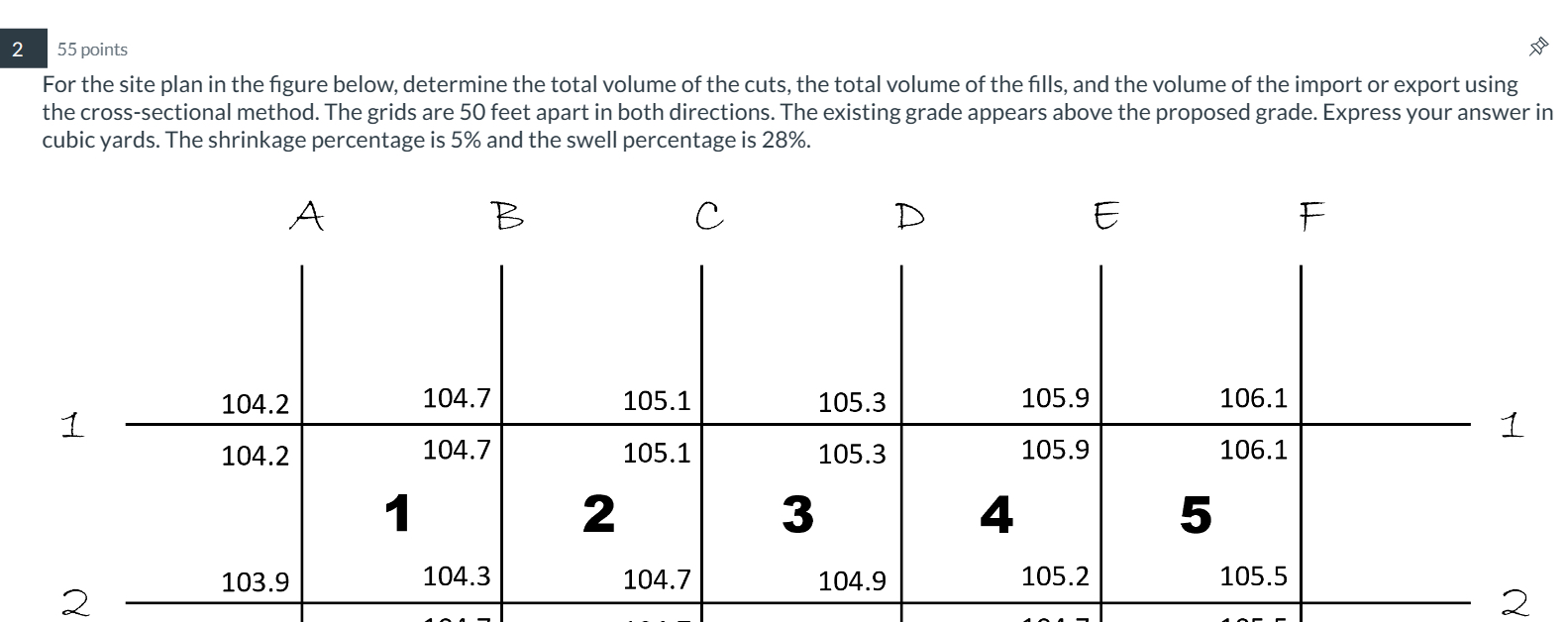 2 5 5 points For the site plan in the figure